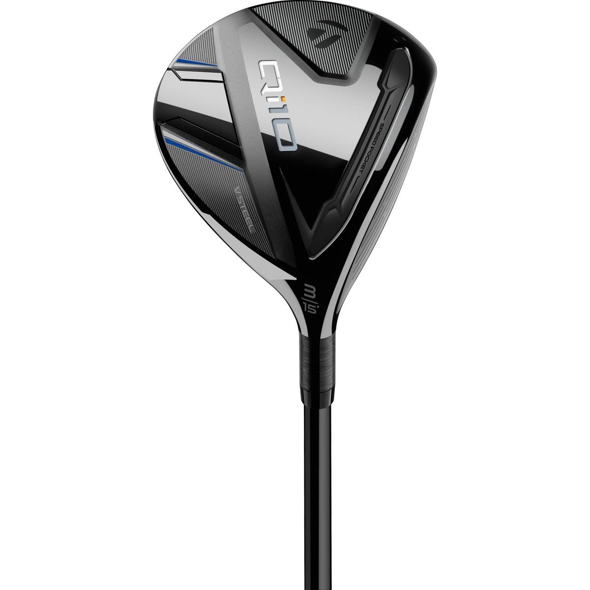 Taylormade Qi10 Herre Fairwaykølle - Sort/Blå - Venstre - 15.0° (3 Kølle) - Fujikura Ventus TR Blue 6 Stiff Grafit