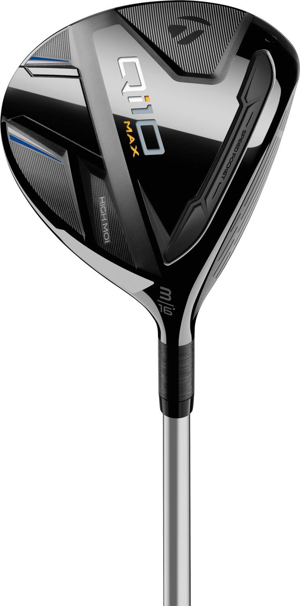 Taylormade Qi10 MAX Herre Fairwaykølle - Sort/Blå - Højre - 16.0° (3 Kølle) - Fujikura Speeder NX TCS 50 Regular Grafit