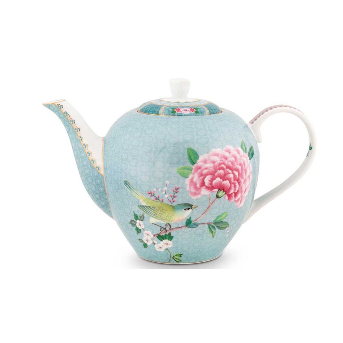 Tea Pot Large Blushing Birds Blue 1.6ltr