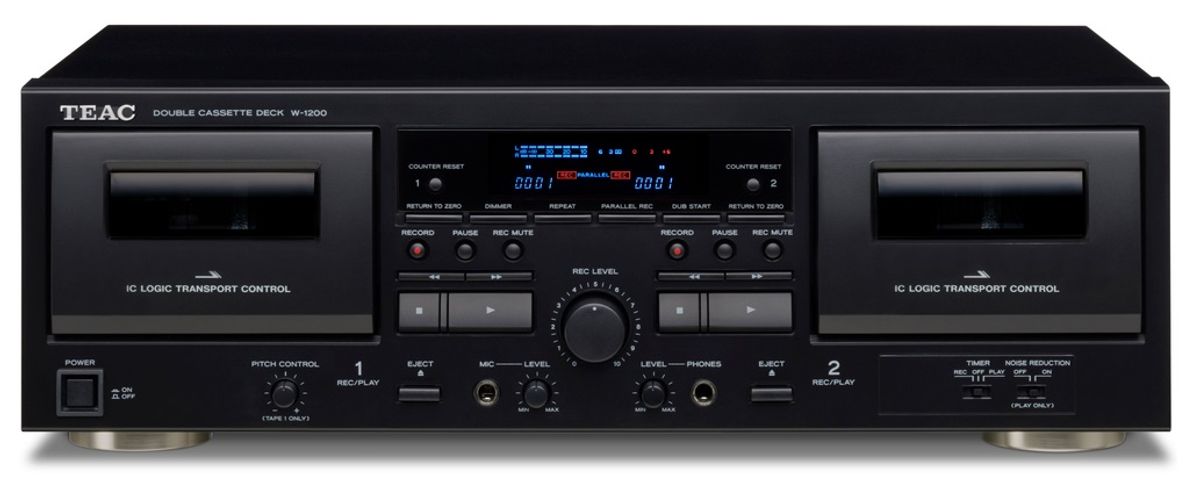 TEAC W-1200 Dobbel Kassette Afspiller (Sort)