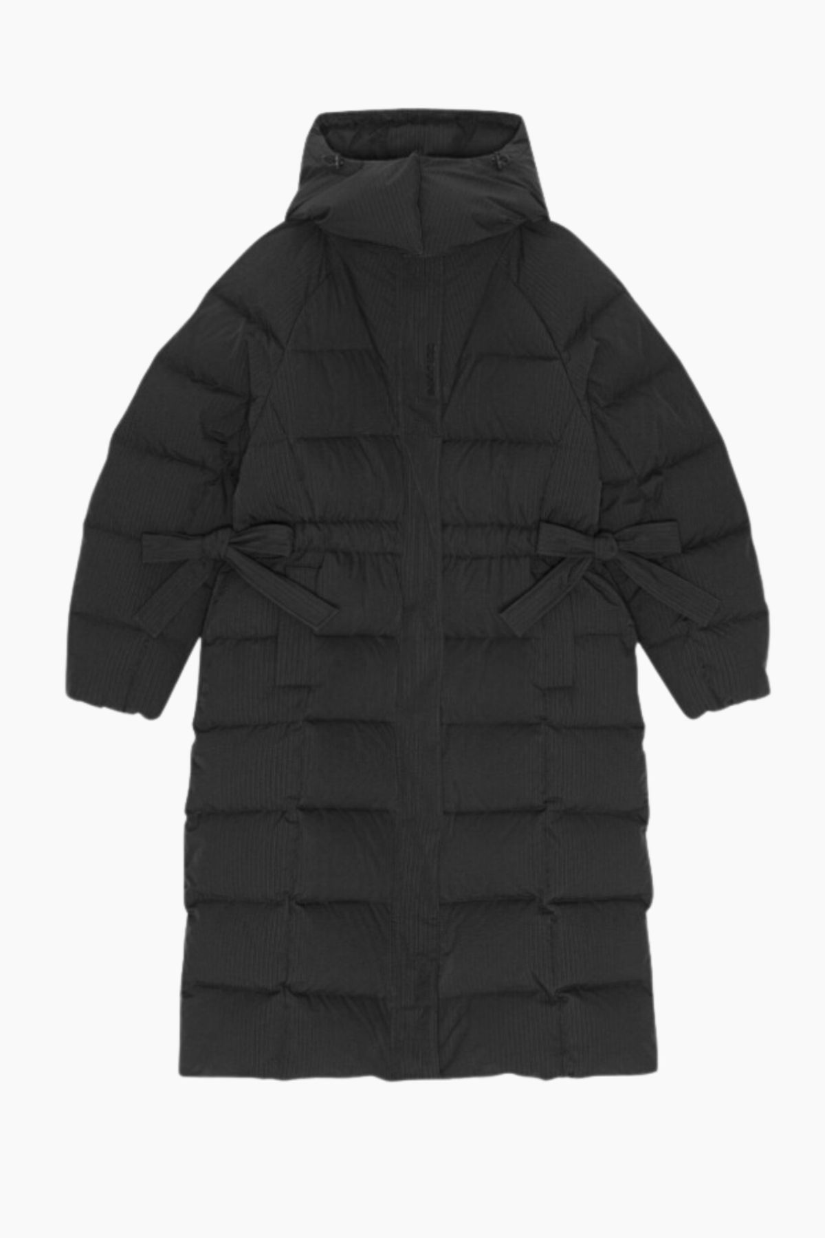 Tech Seersucker Puffer Coat F9688 - Black - GANNI - Sort S/M