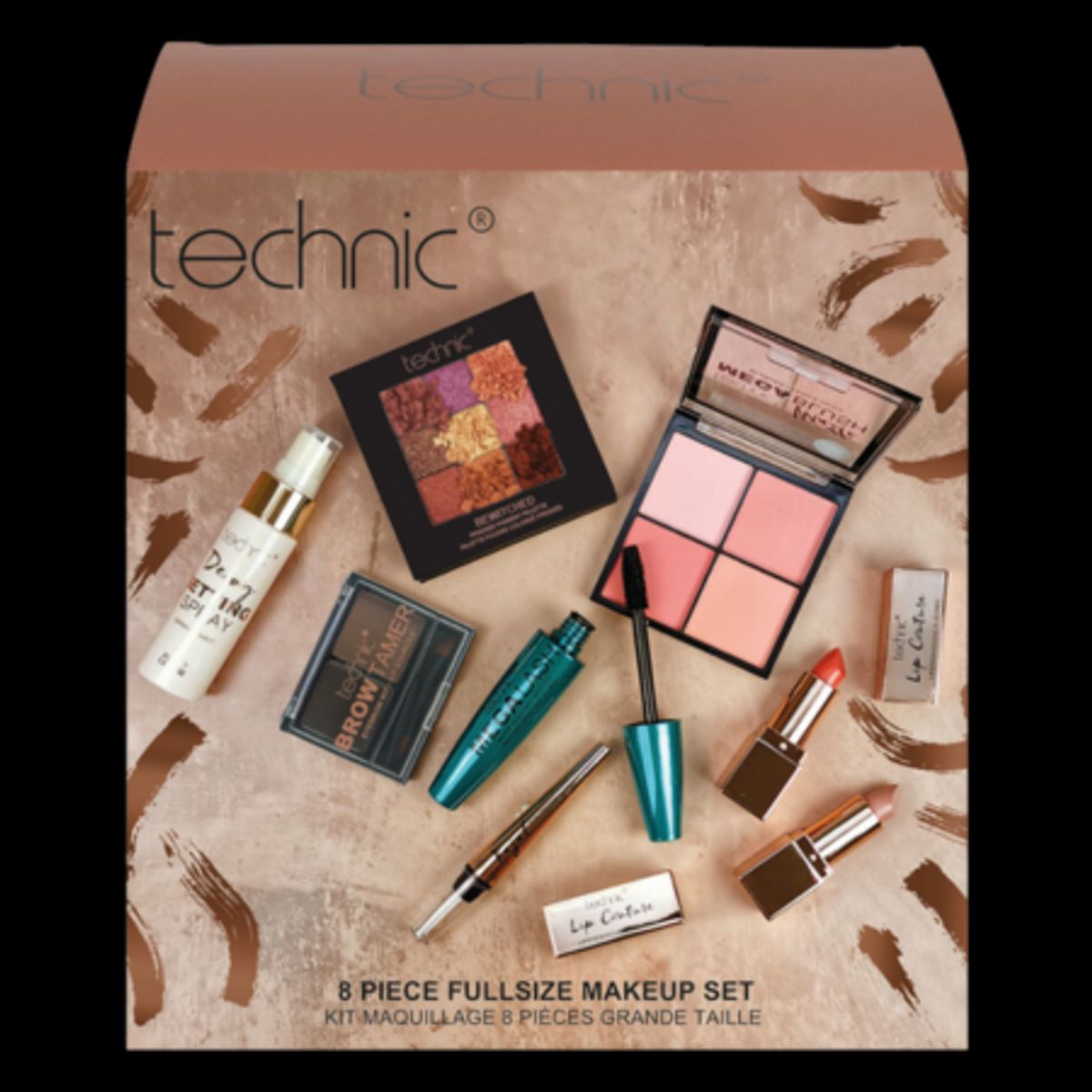 Technic 8 Piece Full Size Makeup Sæt - 8 dele