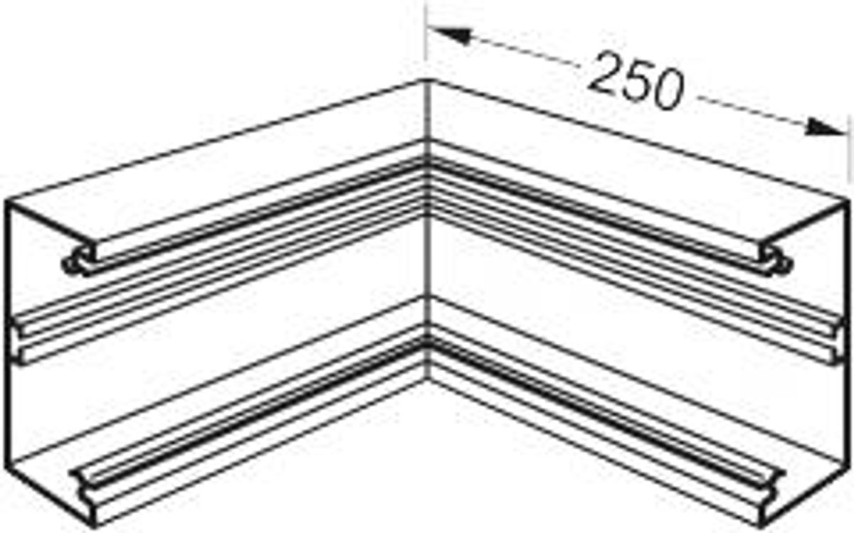 Tehalit Indvendig hjørne t/BRA70132 alu kabelkanal, (68x130mm)