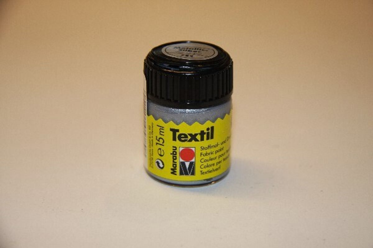 Tekstil Maling - Metallisk Sølv - Textil - 15 Ml - Marabu