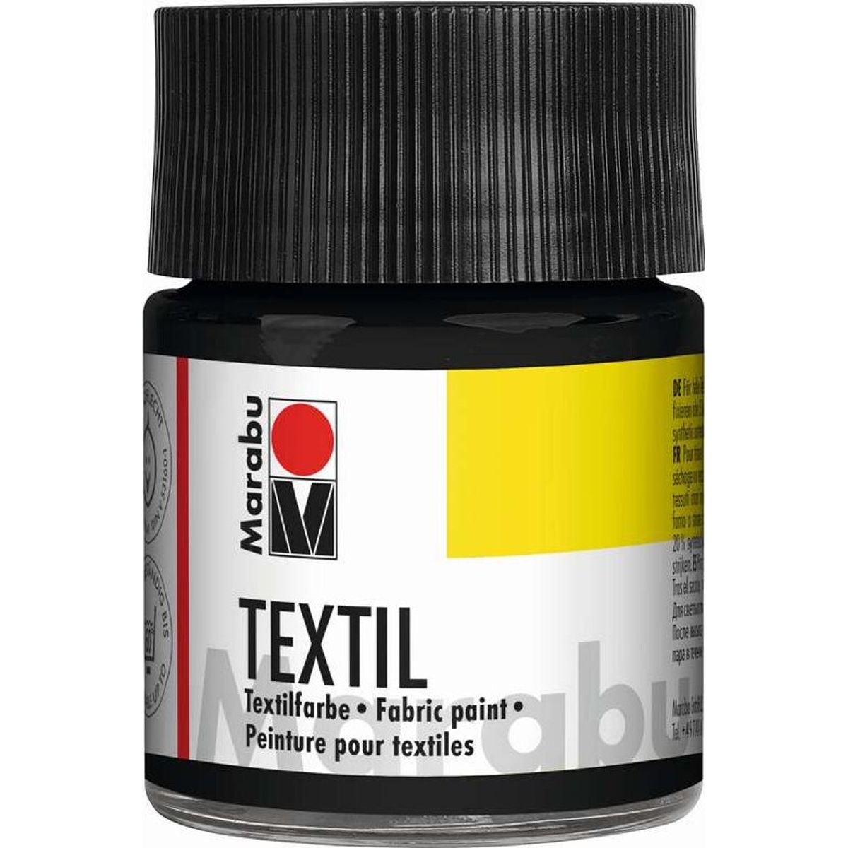 Tekstil Maling - Sort - Textil - 50 Ml - Marabu