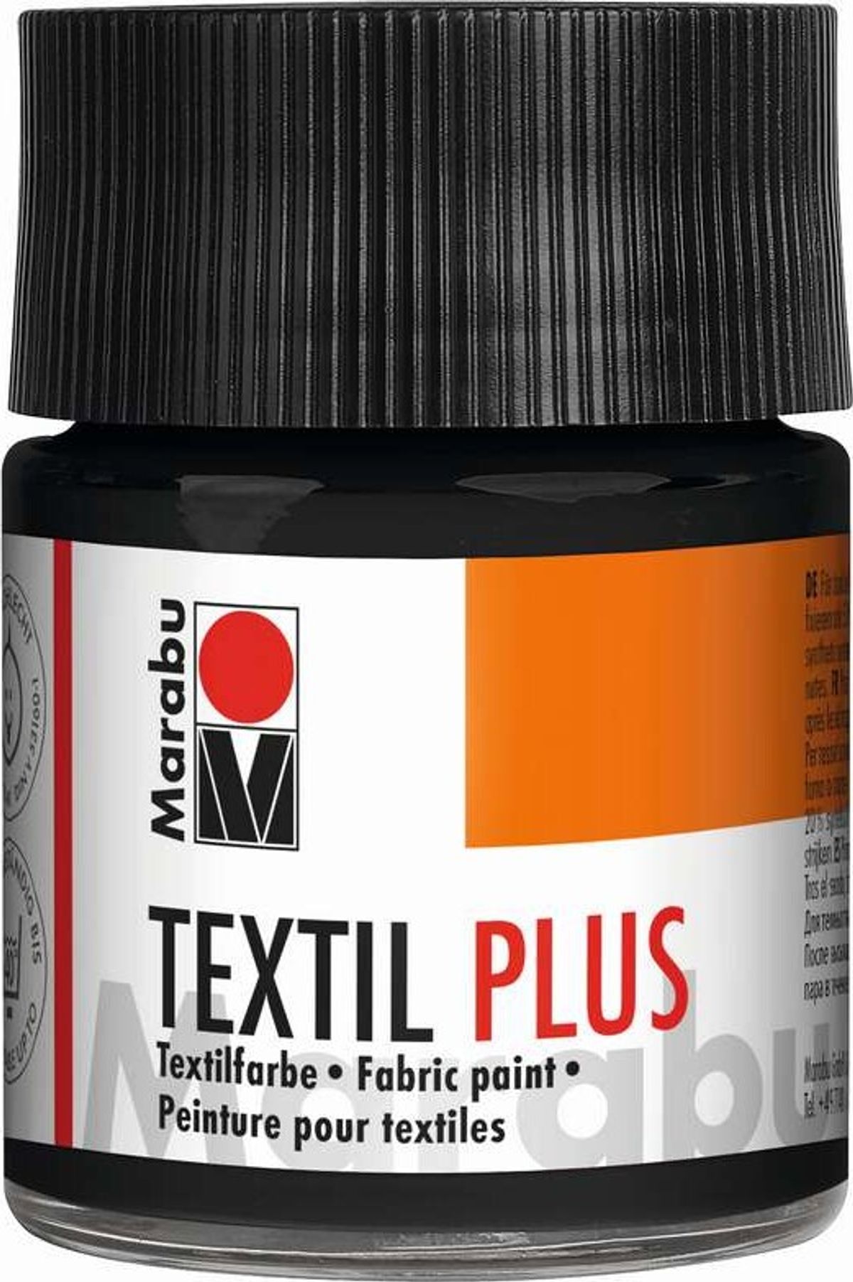 Tekstil Maling - Sort - Textil Plus - 50 Ml - Marabu