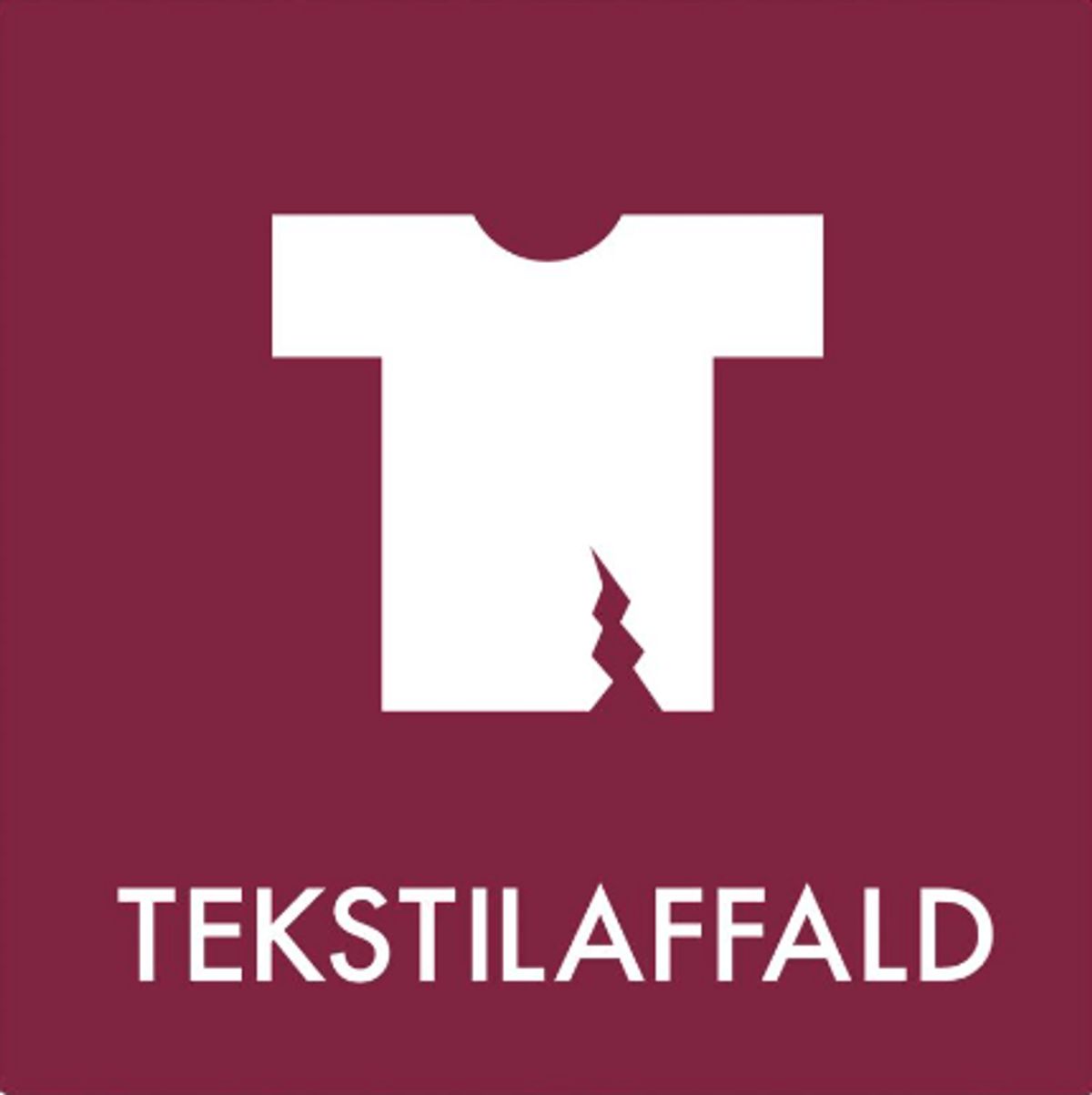 Tekstilaffald- Klistermærke til affaldssortering