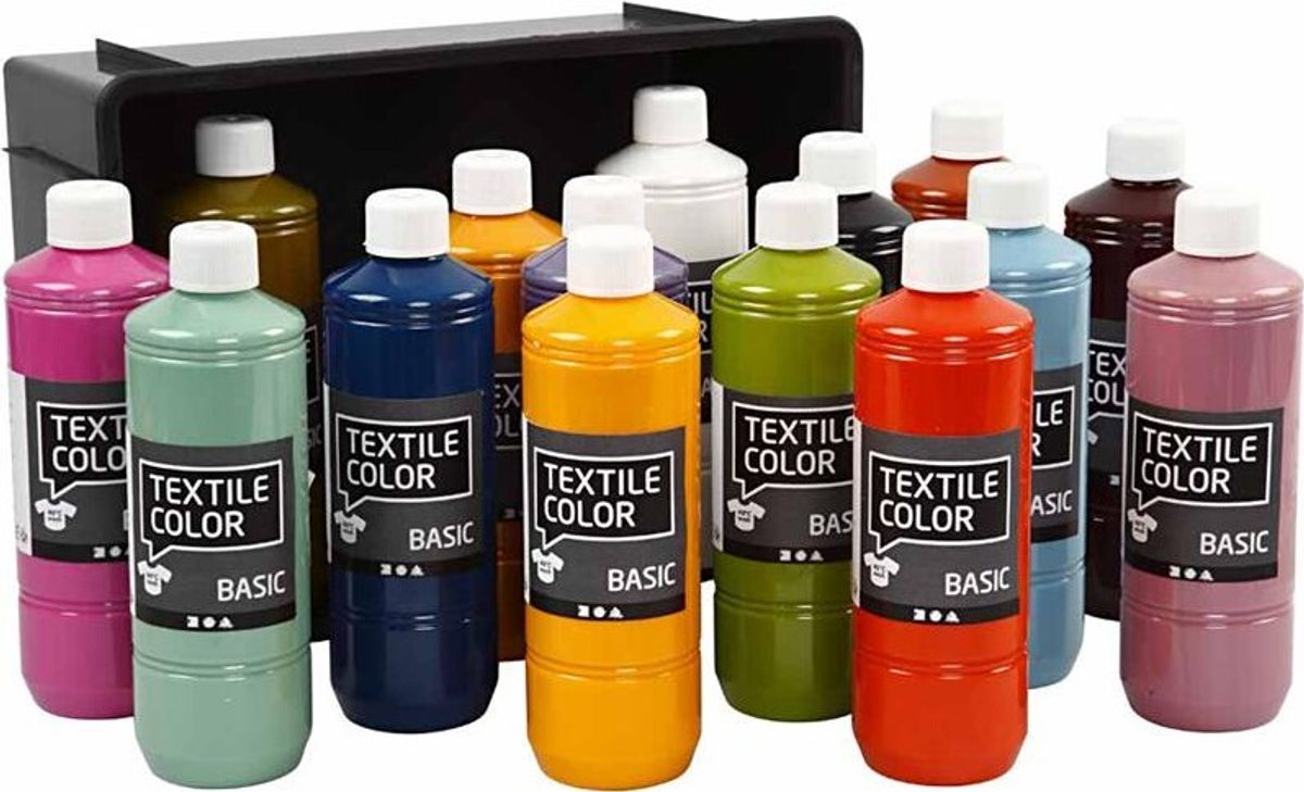 Tekstilmaling - Forskellige Farver - Textile Color Basic 15x500 Ml