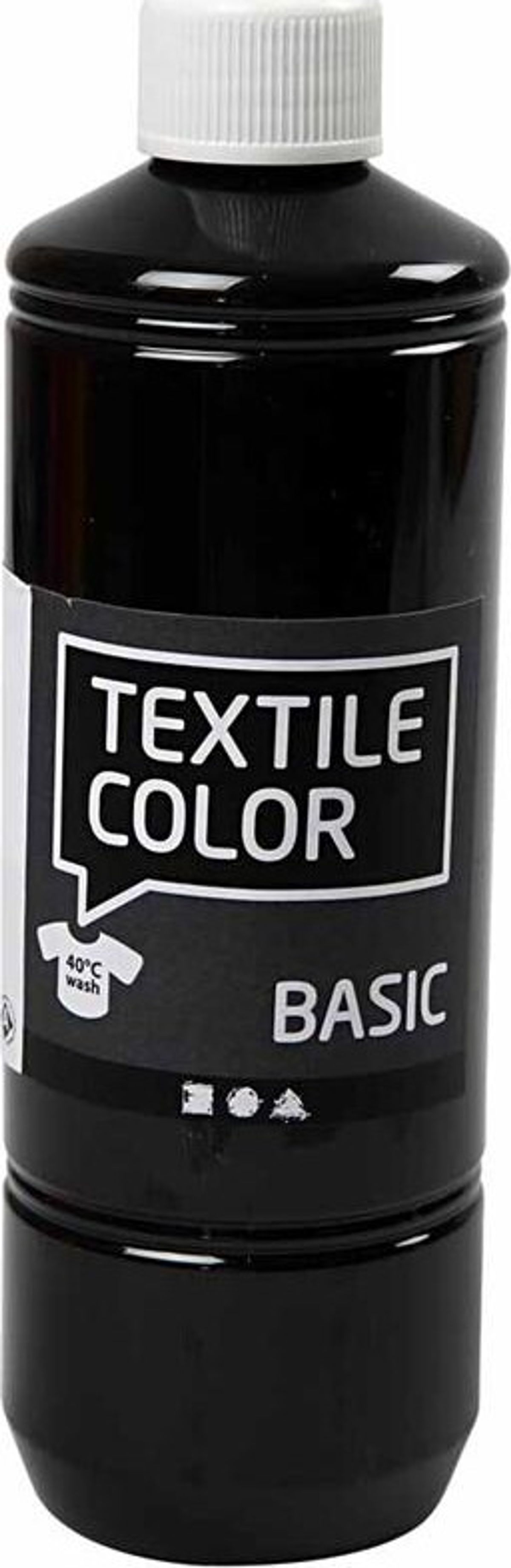 Tekstilmaling - Textile Color Basic - Sort 500 Ml