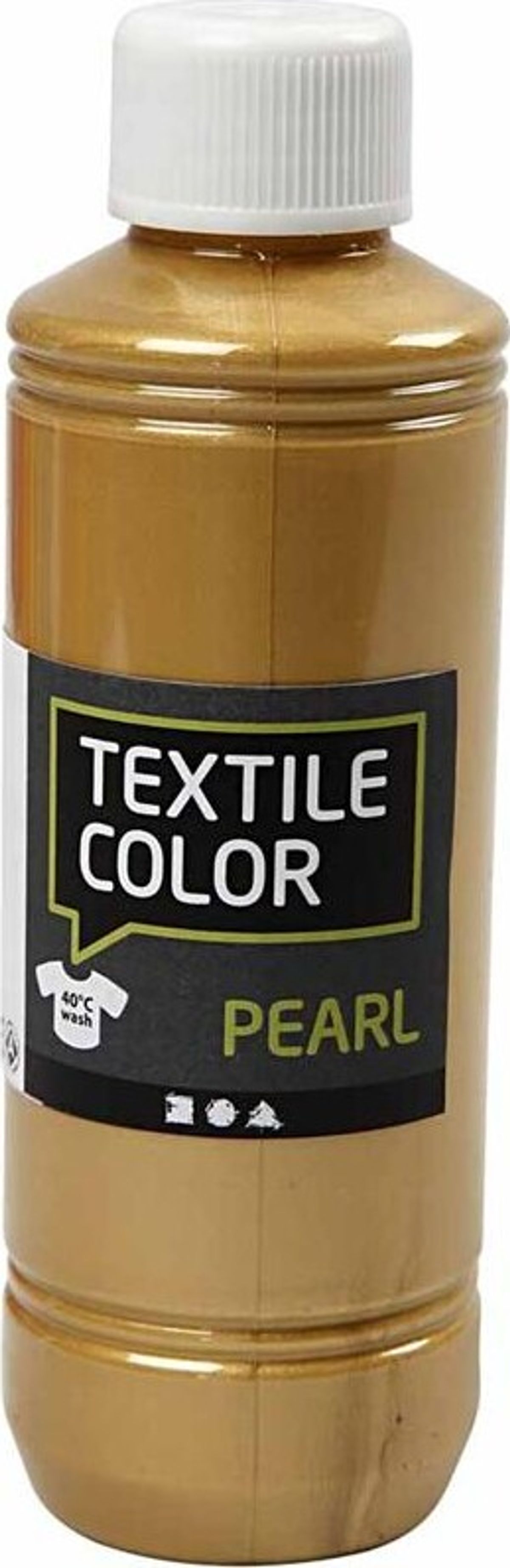 Tekstilmaling - Textile Color Pearl - Perlemor - Guld 250 Ml