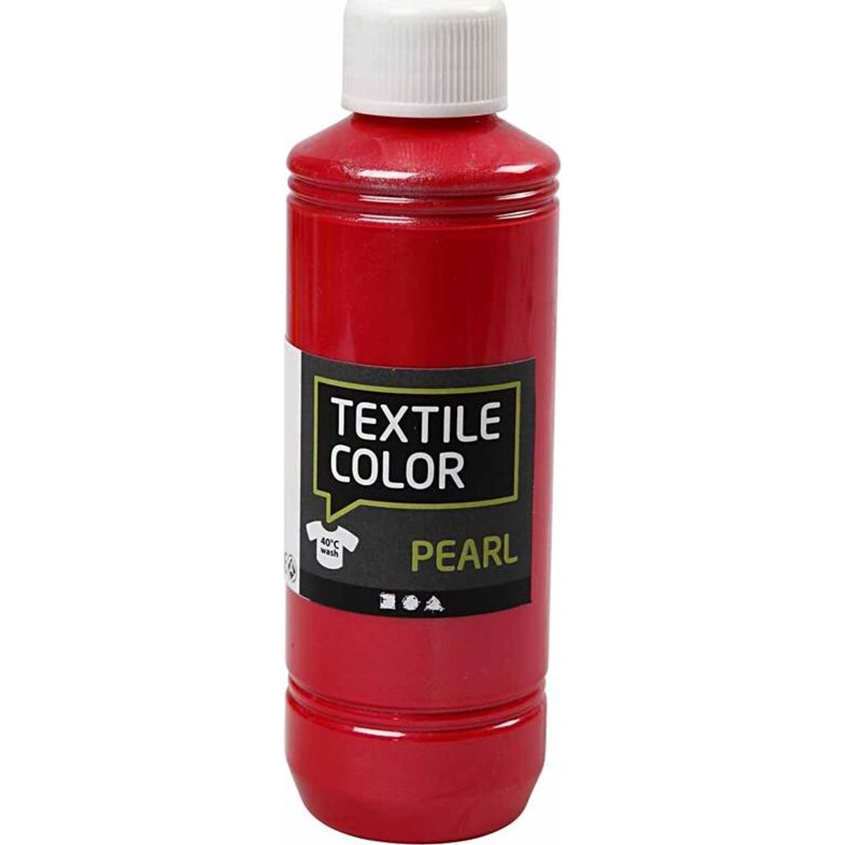 Tekstilmaling - Textile Color Pearl - Perlemor - Rød 250 Ml