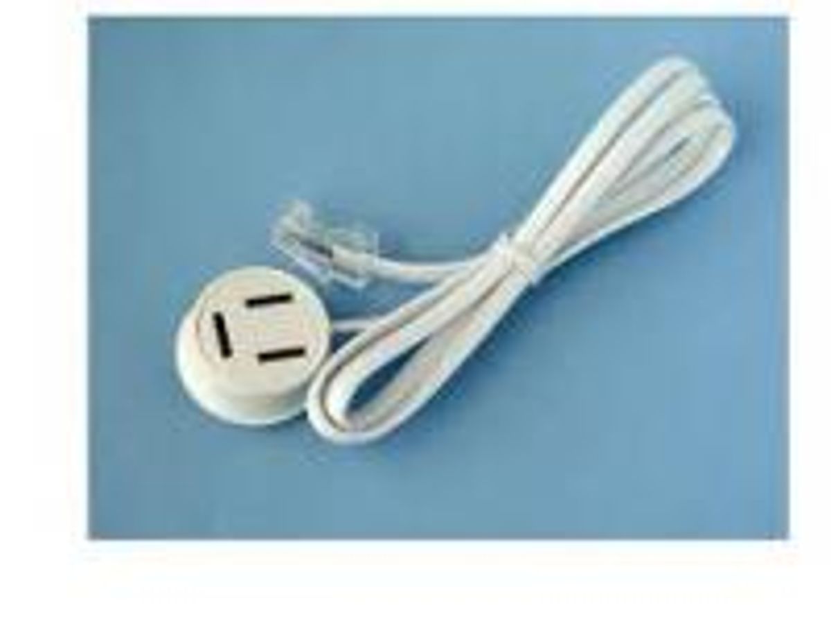 Telefon patchkabel RJ45/3 polet 30cm - hvid