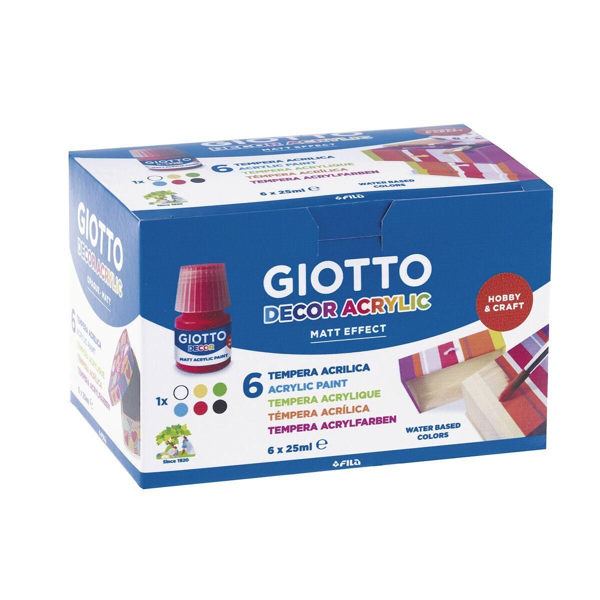 Tempera Giotto Decor Multifarvet Hvid 25 ml (6 Dele)