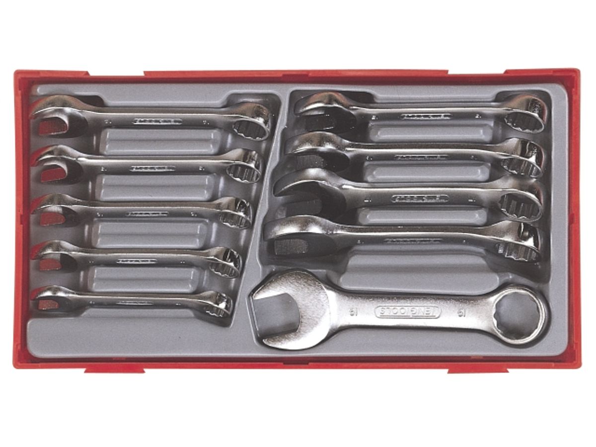 Teng Tools ringgaffelnøglesæt stubby TT6010M med 10 dele 10-19mm