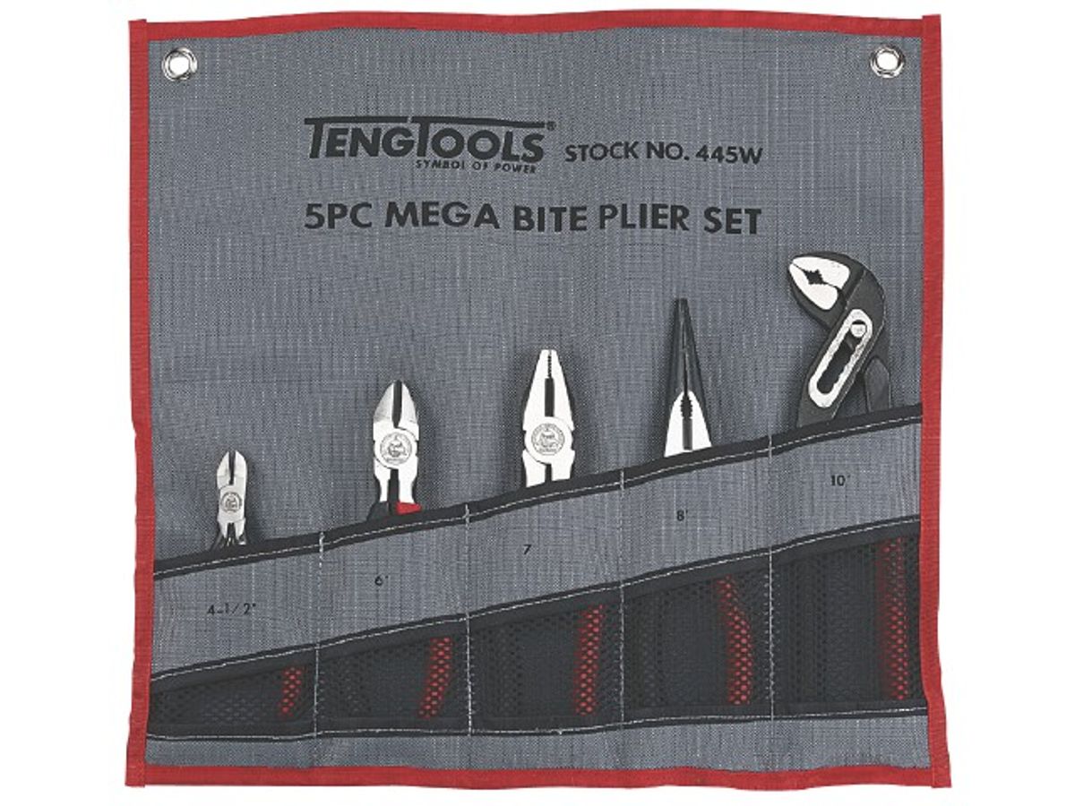 Teng Tools tangsæt 445W 5 dele i rullemappe