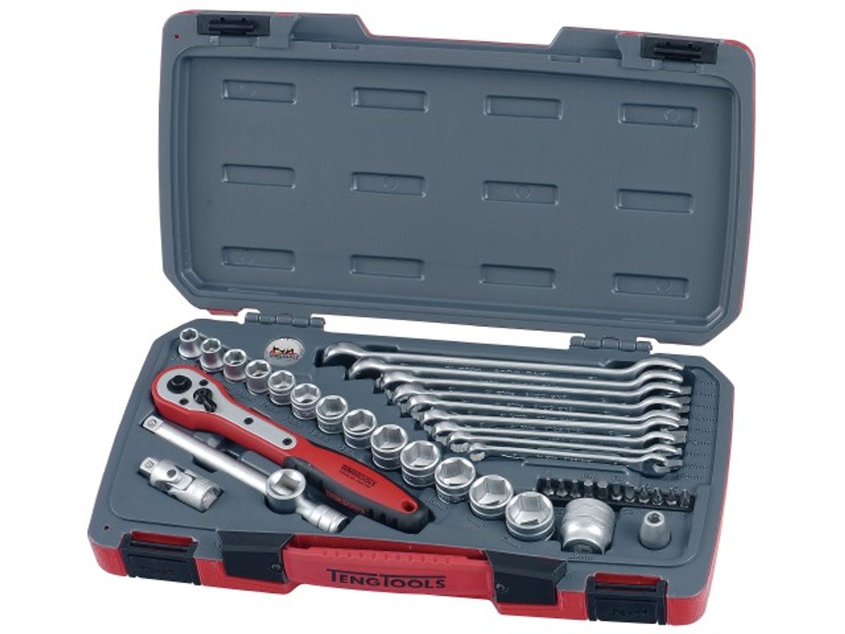 Teng Tools topnøgle-/ringgaffelnøglesæt 3/8" T3840 med 40 dele