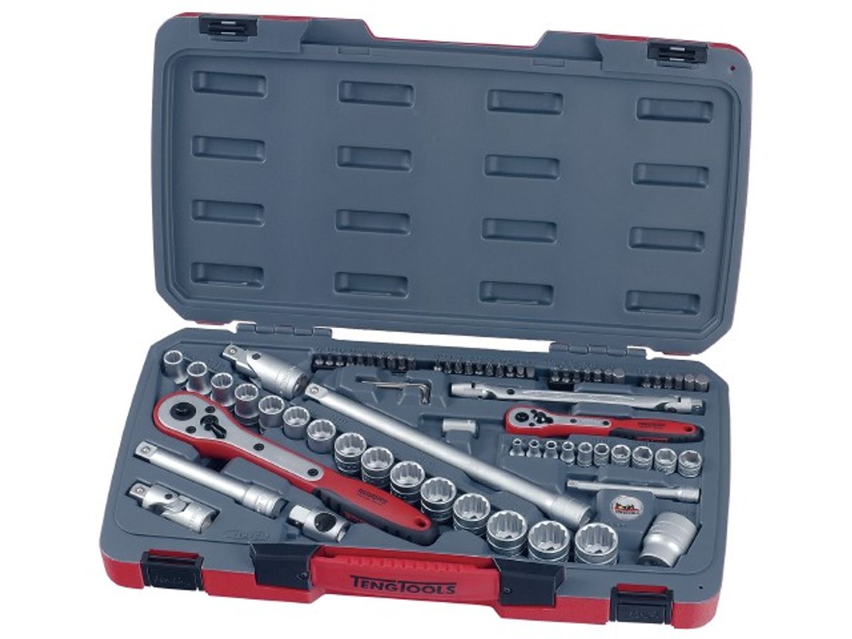 Teng Tools Topnøglesæt 1/4" og 1/2" T1272 med 72 dele