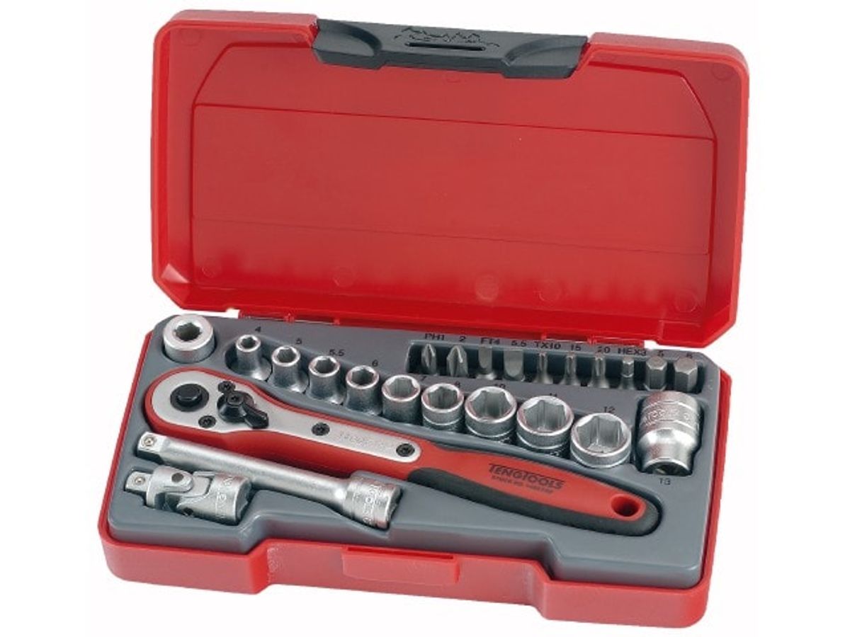 Teng Tools Topnøglesæt 1/4" T1424 med 24 dele