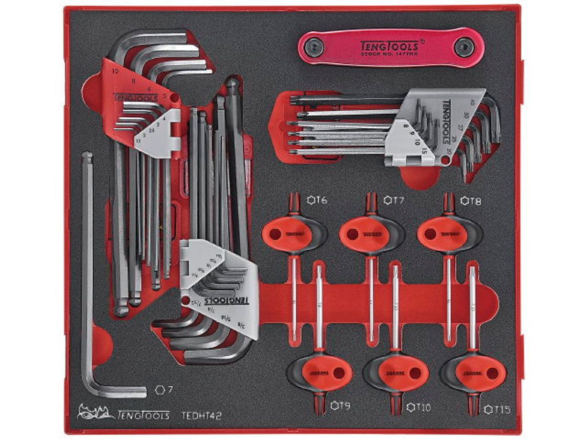 Teng Tools unbraconøgler & Torx nøglesæt TEDHT42 med 42 dele