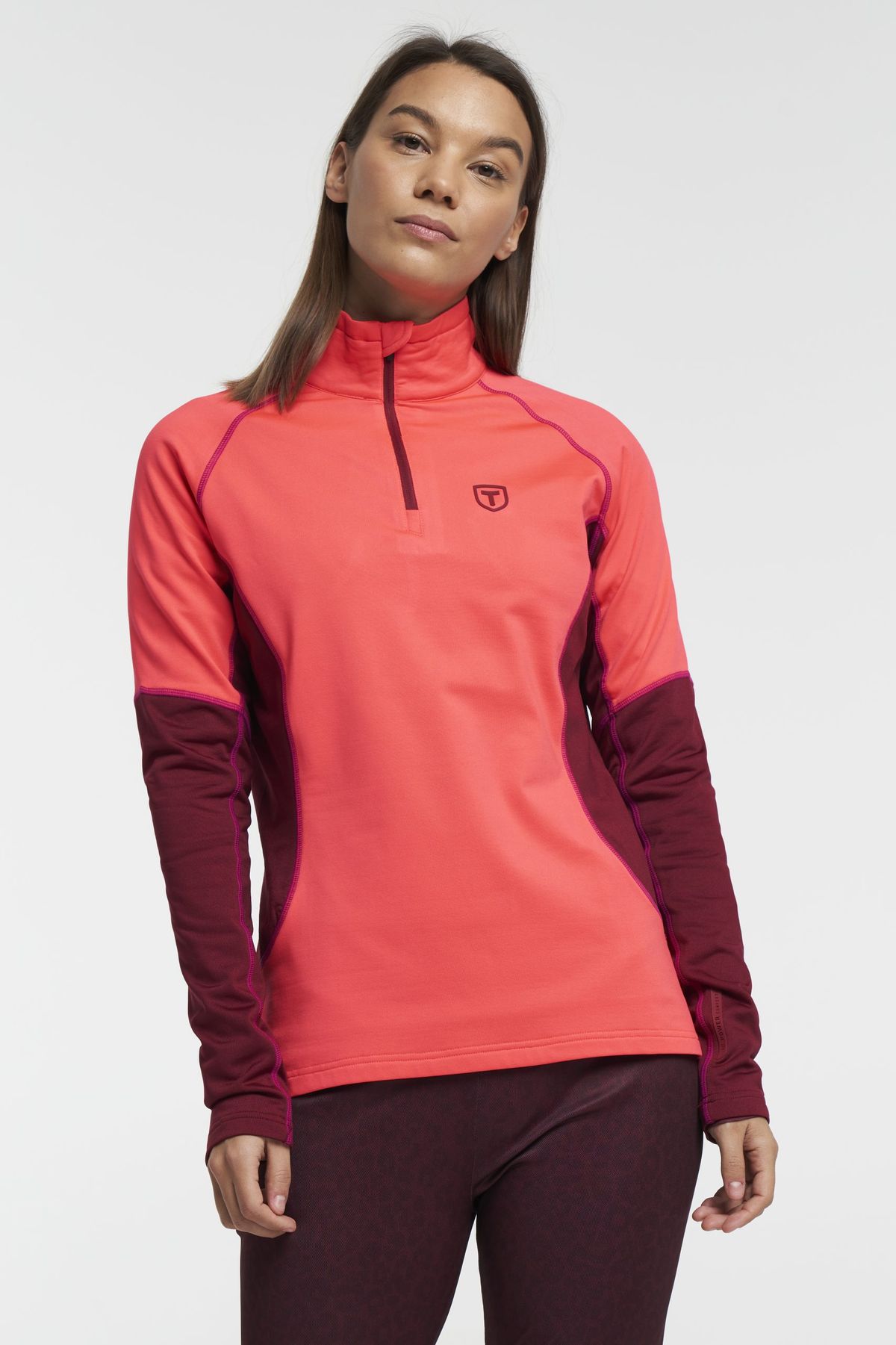 Tenson Halfzip Midlayer Dame (Farve: Orange, Størrelse: L)