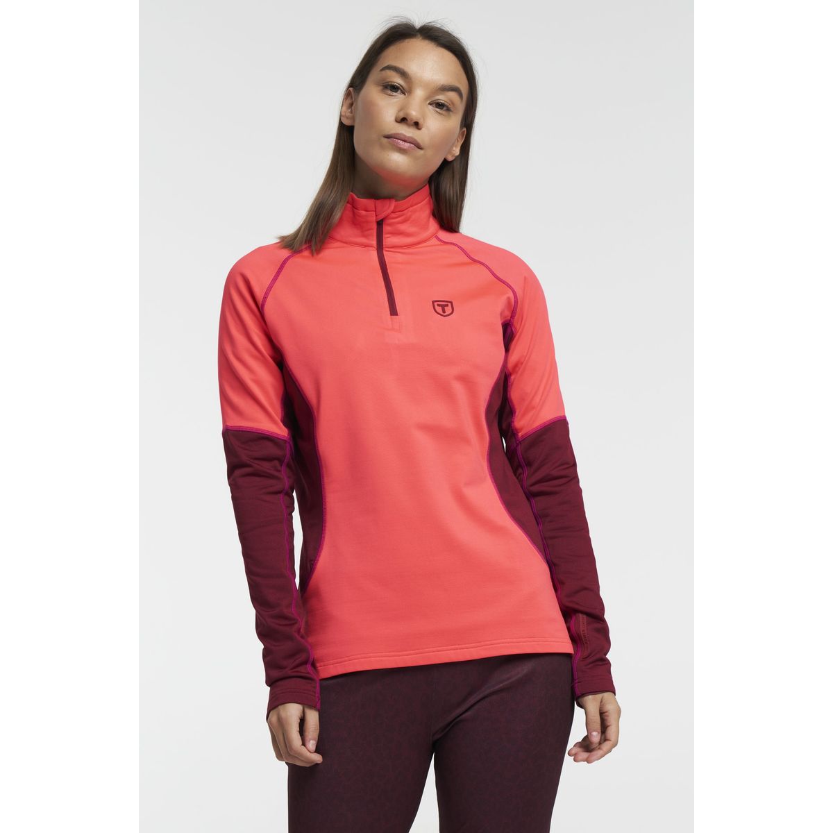 Tenson Halfzip Midlayer Dame (Farve: Orange, Størrelse: S)