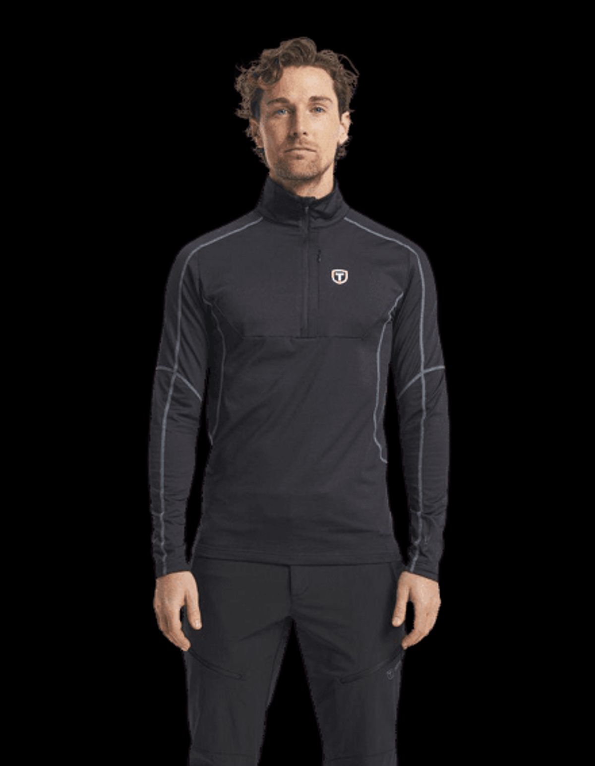 Tenson Txlite Half Zip Herre (Farve: Black, Størrelse: 2xl)