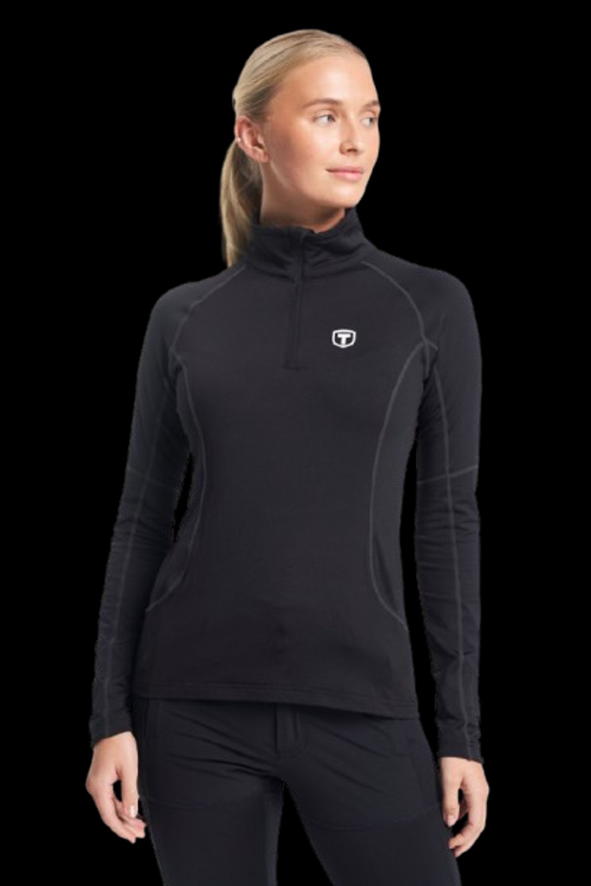 Tenson Txlite Half Zip Midlayer Dame (Farve: Sort, Størrelse: S)