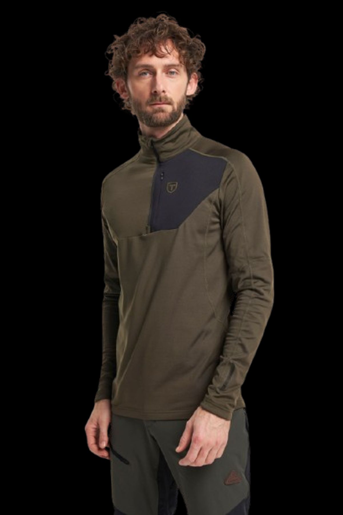 Tenson Txlite Half Zip Midlayer Herre (Farve: Oliven, Størrelse: L)