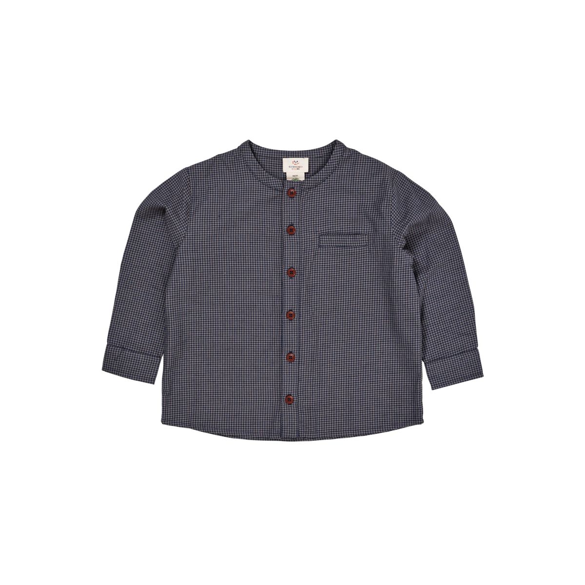 TERNET BLUSE MED KNAPLUKNING - NAVY CHECK COMBI - NAVY CHECK COMBI / 116