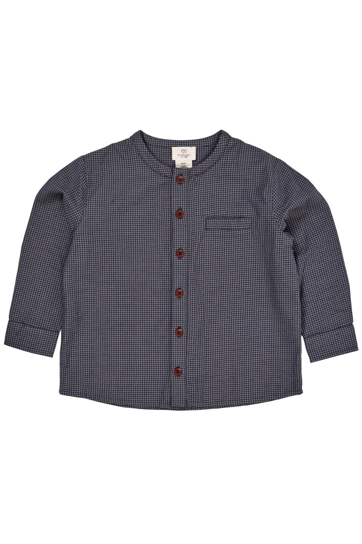 TERNET BLUSE MED KNAPLUKNING - NAVY CHECK COMBI - NAVY CHECK COMBI / 128