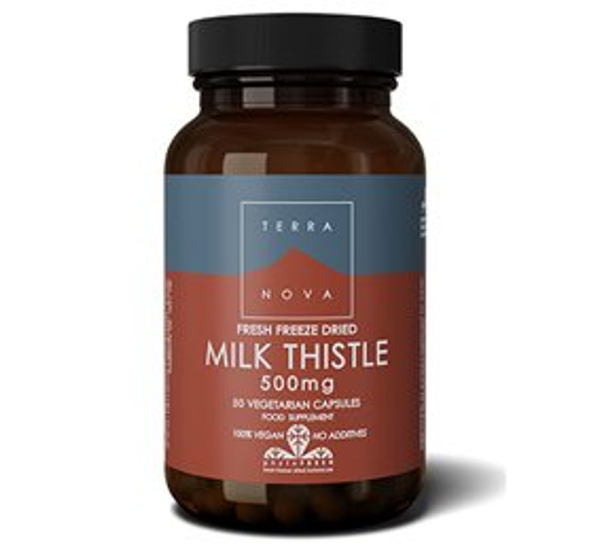 Terranova Milk Thistle marietidsel 500mg &bull; 50 kapsler