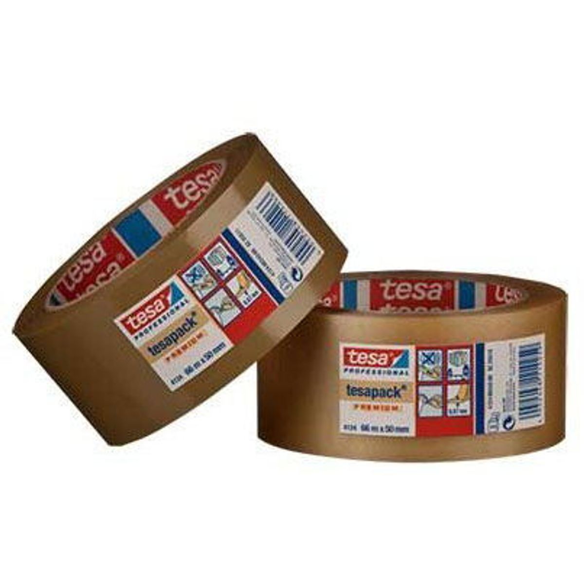 Tesa 4124 pakketape PVC-folie 65 my brun