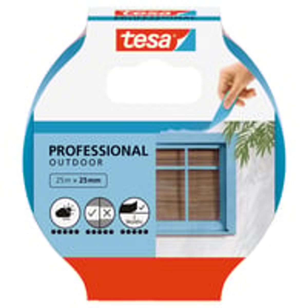 tesa afdkningstape Outdoor 25 mm x 25 m, bl