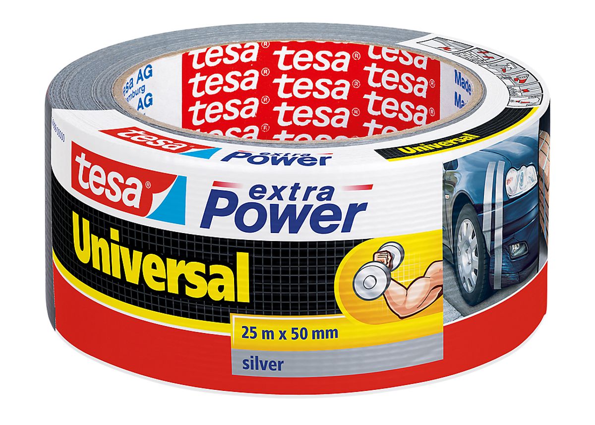 tesa Extra Power Universal lærredstape 25 m x 50 mm, grå