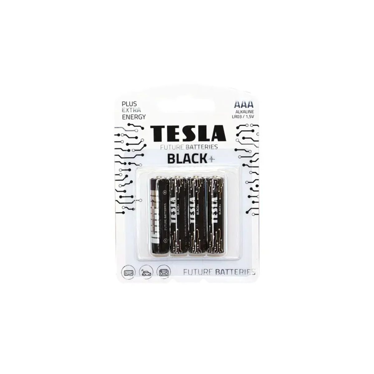 TESLA Black Alkaline batteri AAA LR03 (4 stk) - 2293103