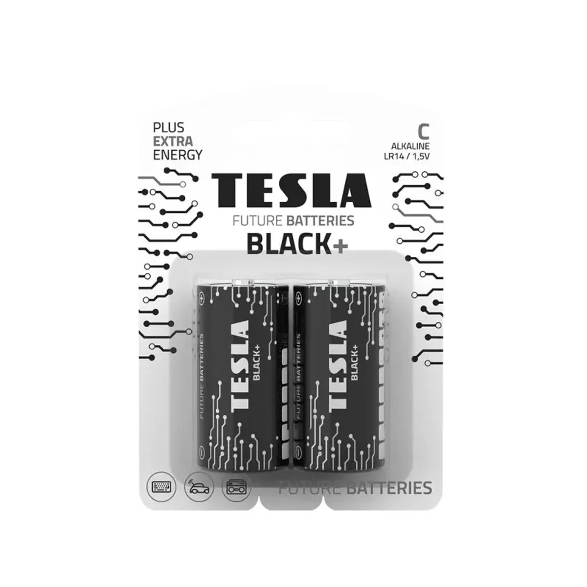 TESLA Black Alkaline batteri C LR14 (2 stk) - 2293100