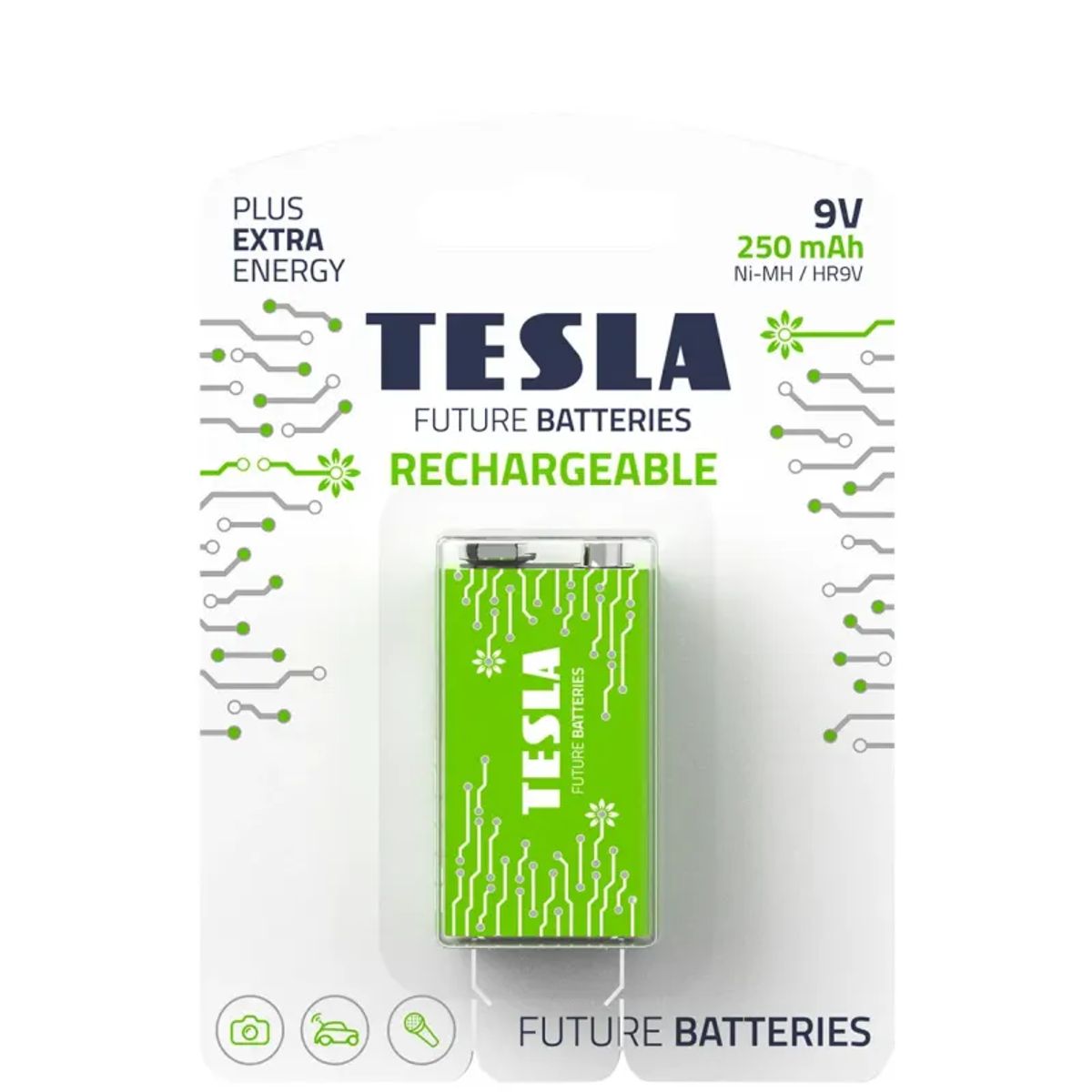 TESLA Genopladeligt batteri 9V LR61 250 Mah (1 stk) - 2293481