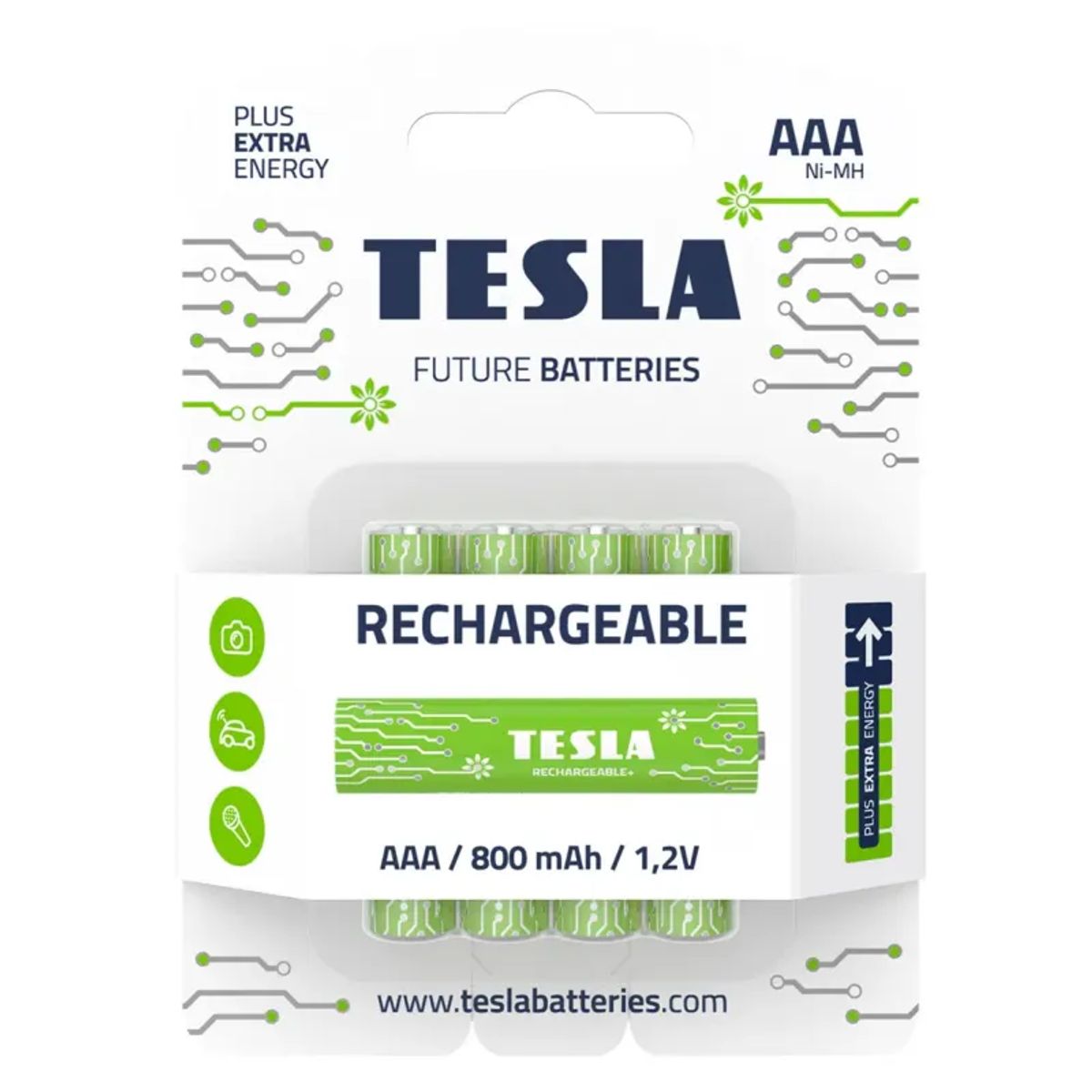 TESLA Genopladeligt batteri AAA LR03 800 Mah (4 stk) - 2293478