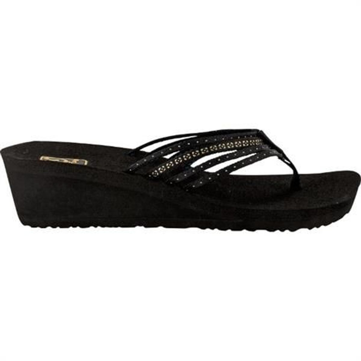 Teva Mush Adapto Wedge Dame, Studded Black