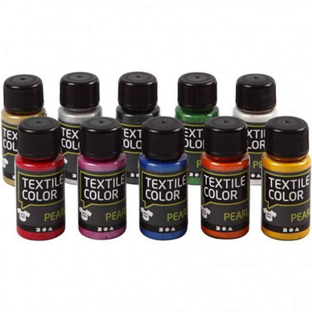 Textile Color, ass. farver, perlemor, 50 ml/ 10 pk.