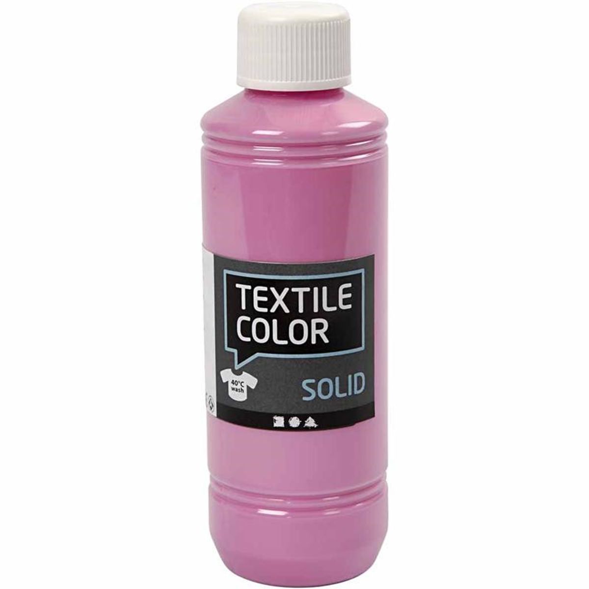 Textile Solid, pink, dækkende, 250 ml