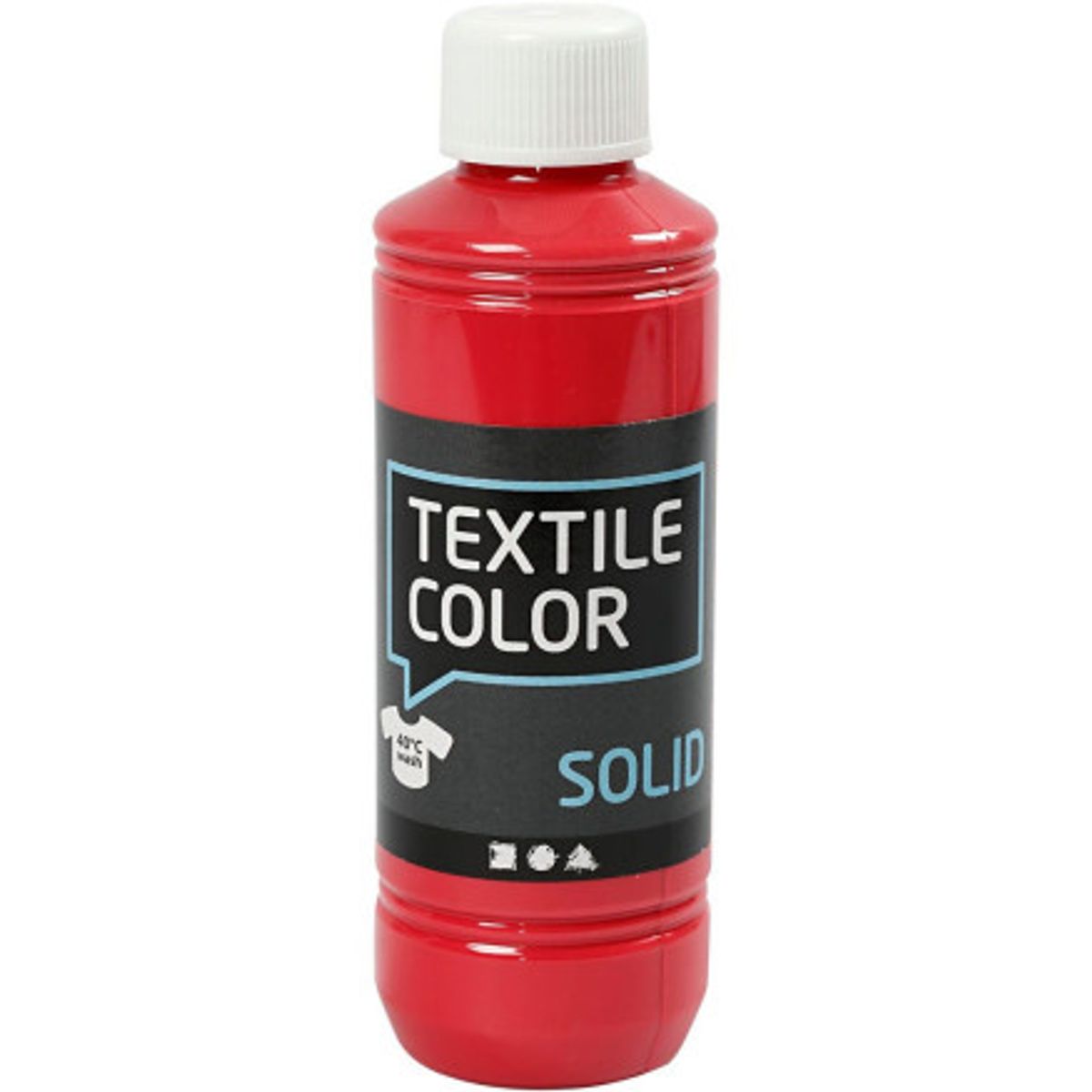 Textile Solid, rød, dækkende, 250 ml/ 1 fl.