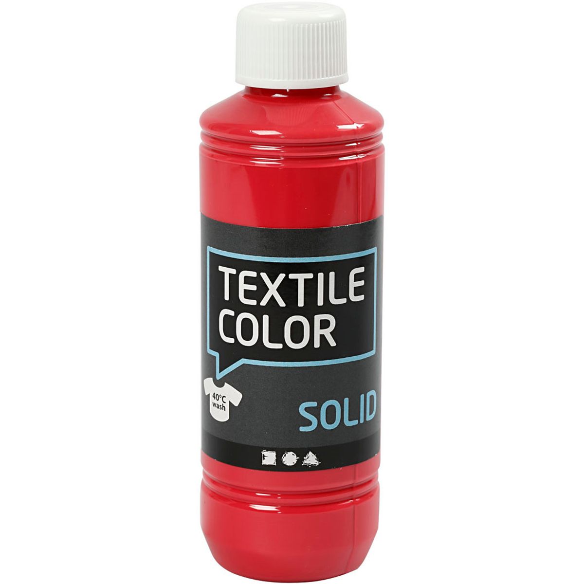 Textile Solid, rød, dækkende, 250 ml