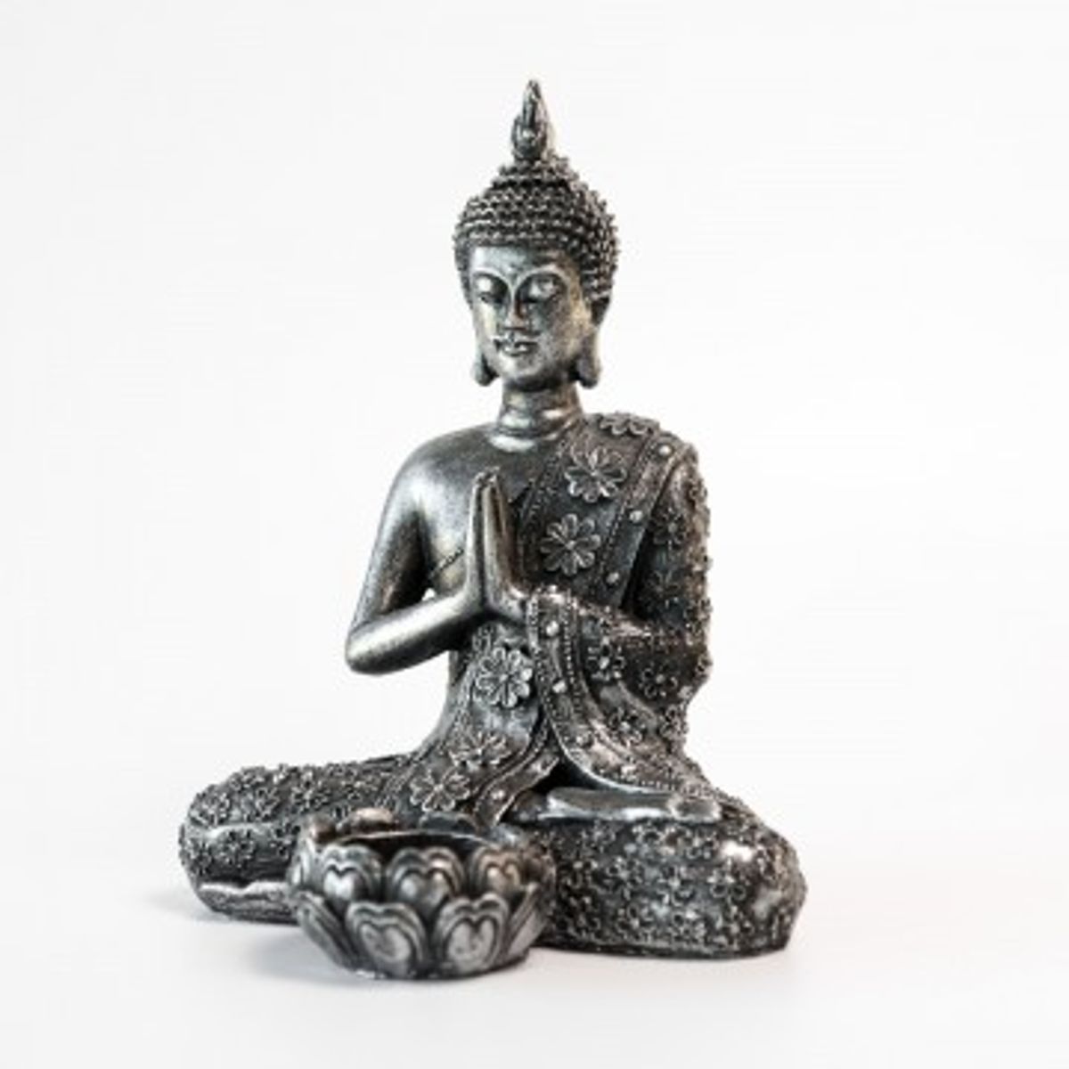 Thailandsk sølvfarvet Buddha - Thailanske Buddha statuer - GodKarmaShop