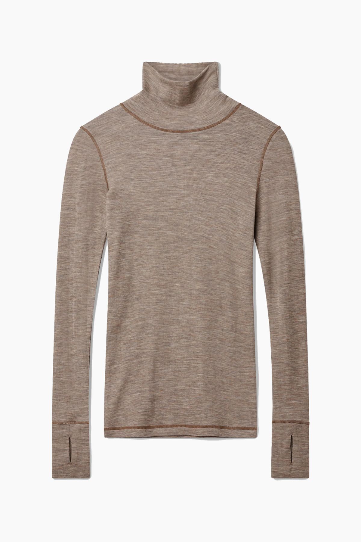 That Comfy Highneck - Walnut Melange - H2O Fagerholt - Beige XXS