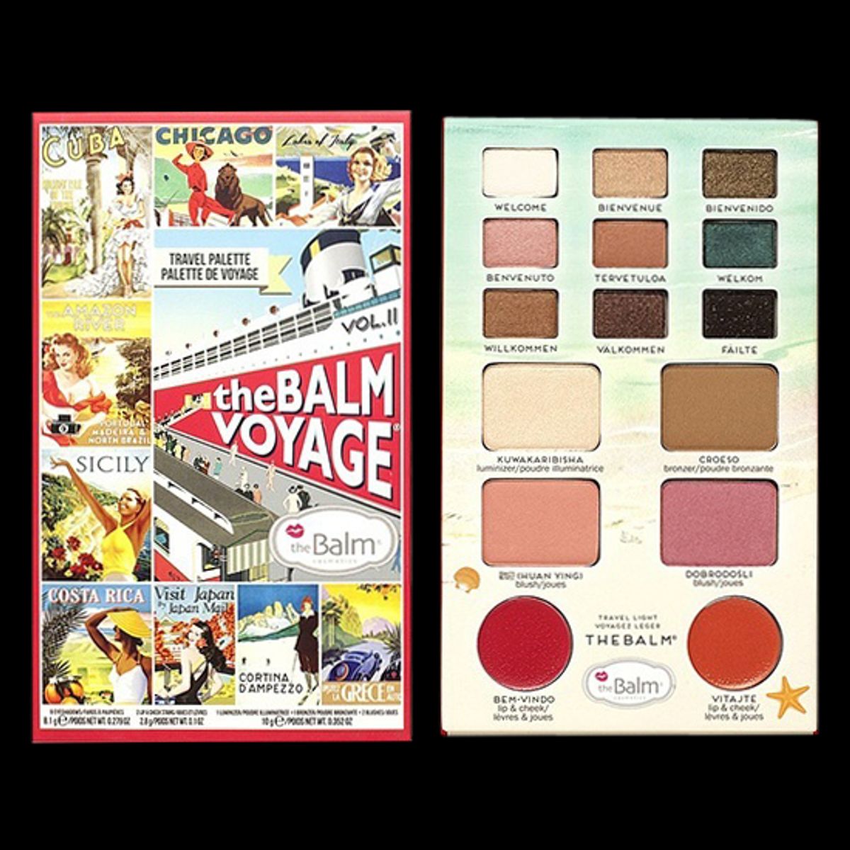 The Balm Voyage Vol. 2 - Mini Face Palette, Lips, Eyes and Cheeks Palette