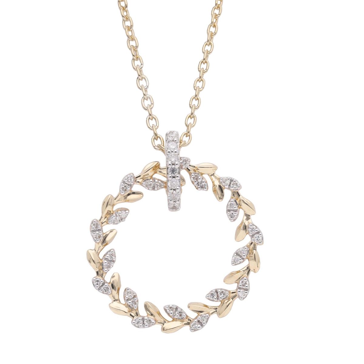 THE CIRCLE "Secret oak" i 14Kt. Guld, 0.27 ct. Diamanter. inkl. kæde