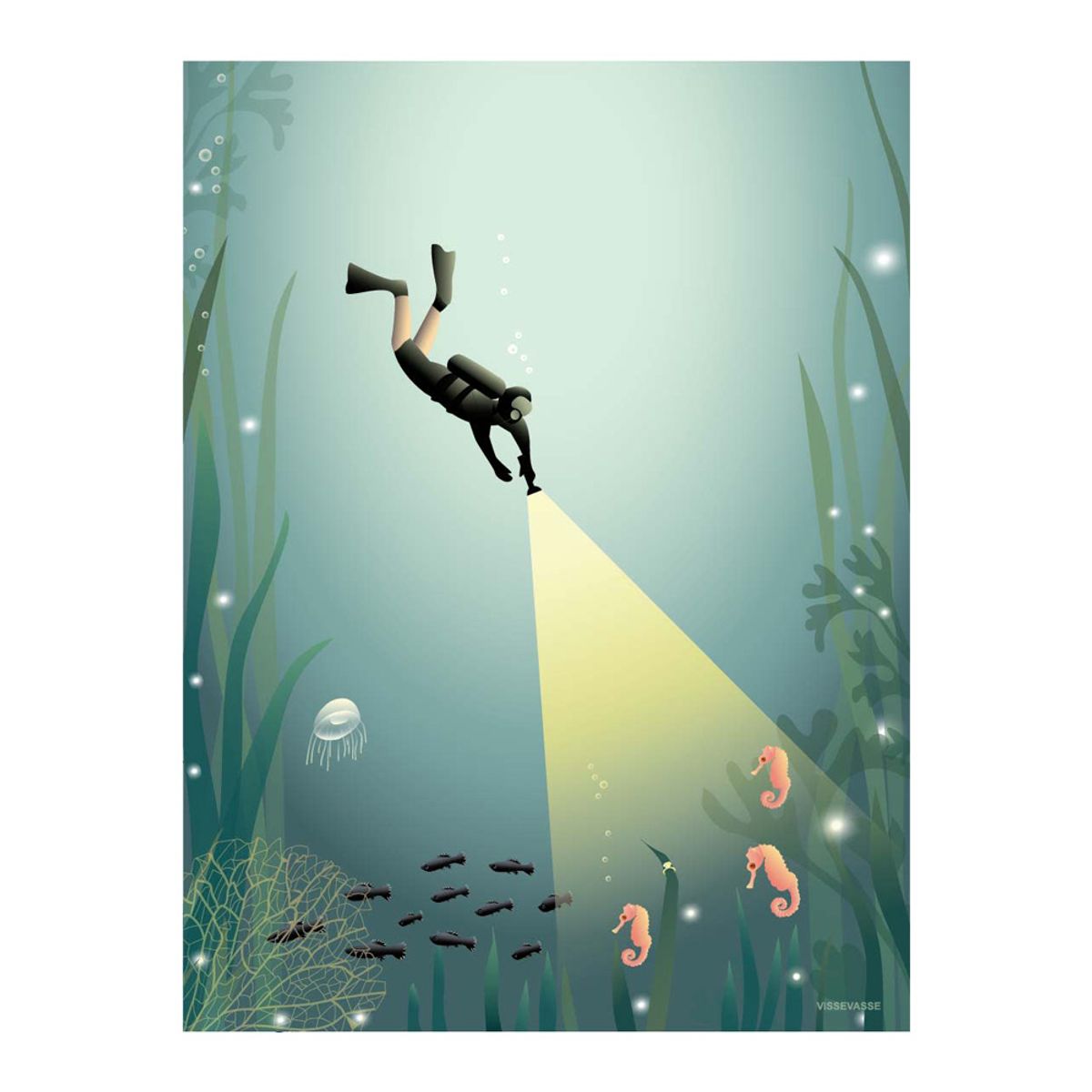 The diver plakat - 15x21 cm (One size)