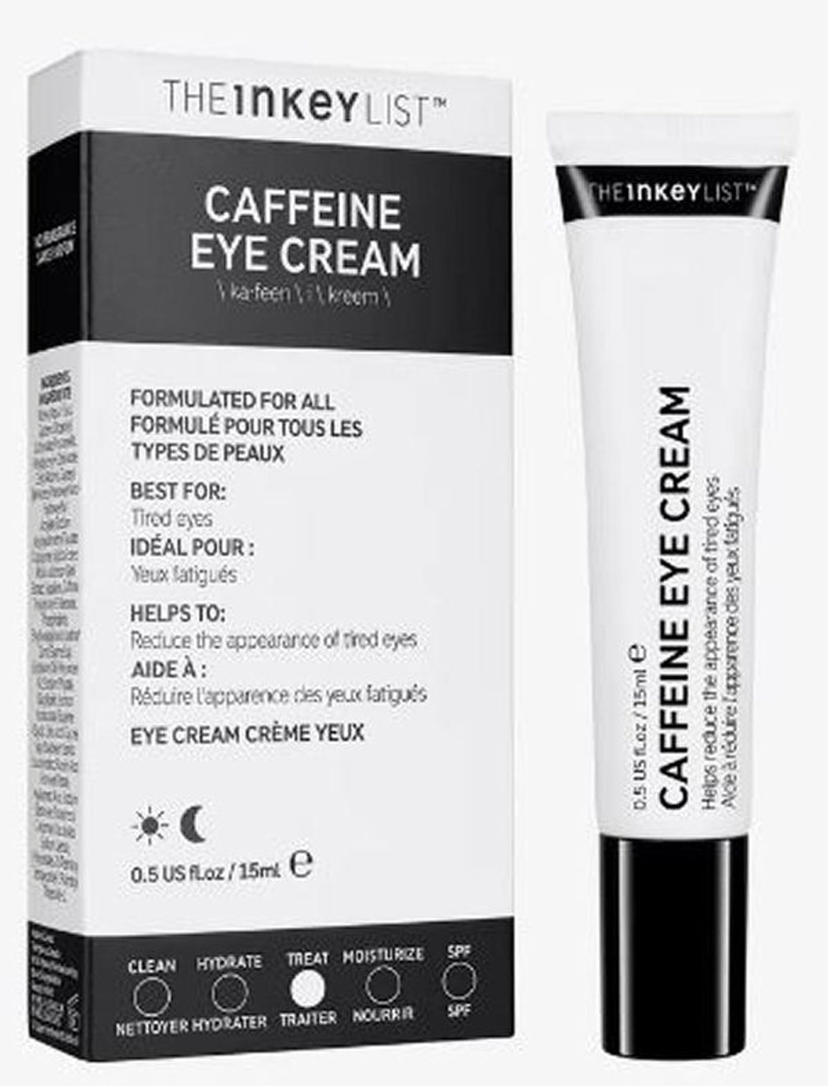 The inkey list caffeine eye cream formulated for all 15ml