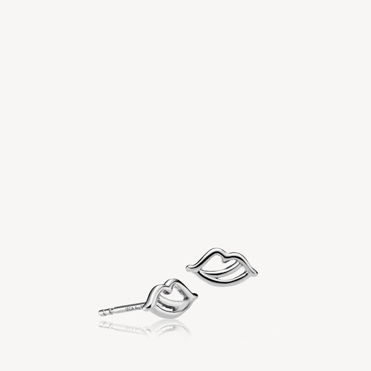 THE KISS - Earring shiny rhodium pl. recycled silver - 1 par